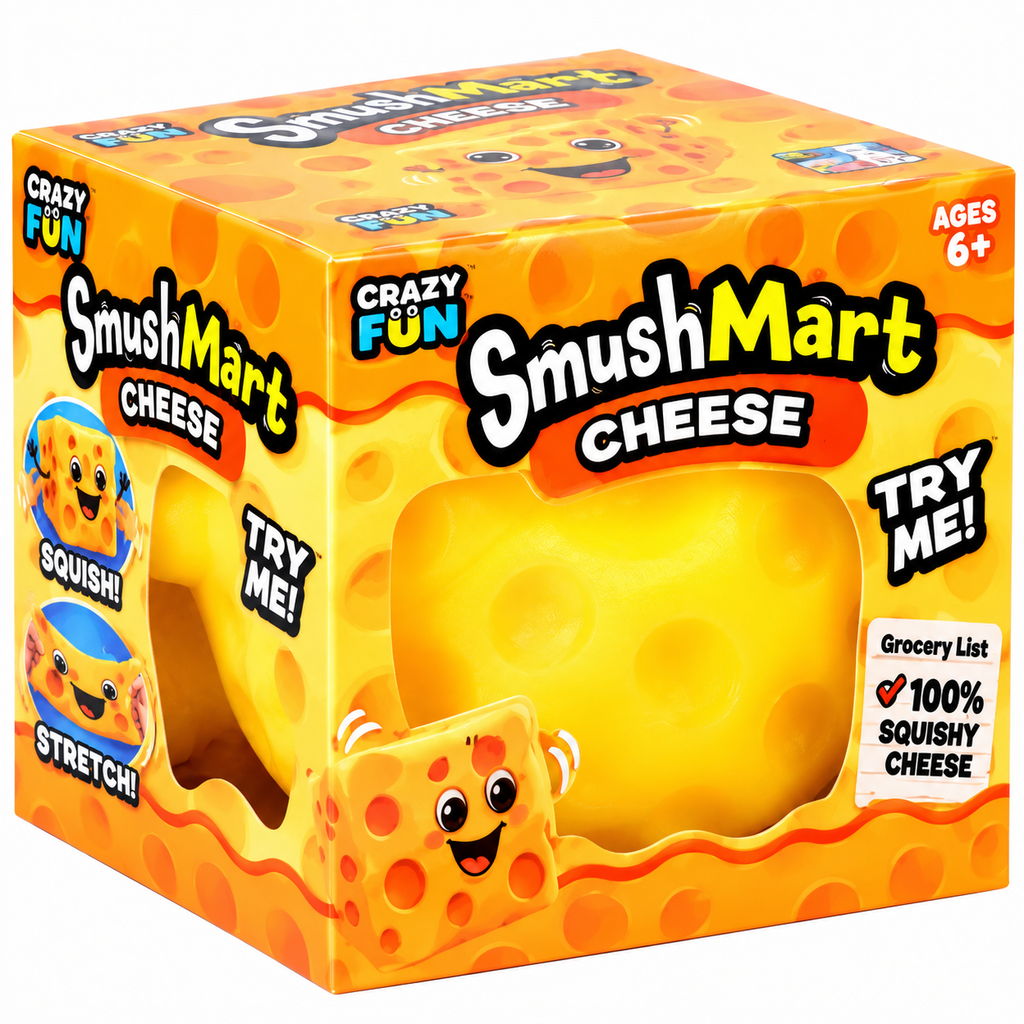 SmushMart Cheese Squishy – Jumbo Sensory Stress & Fidget Toy