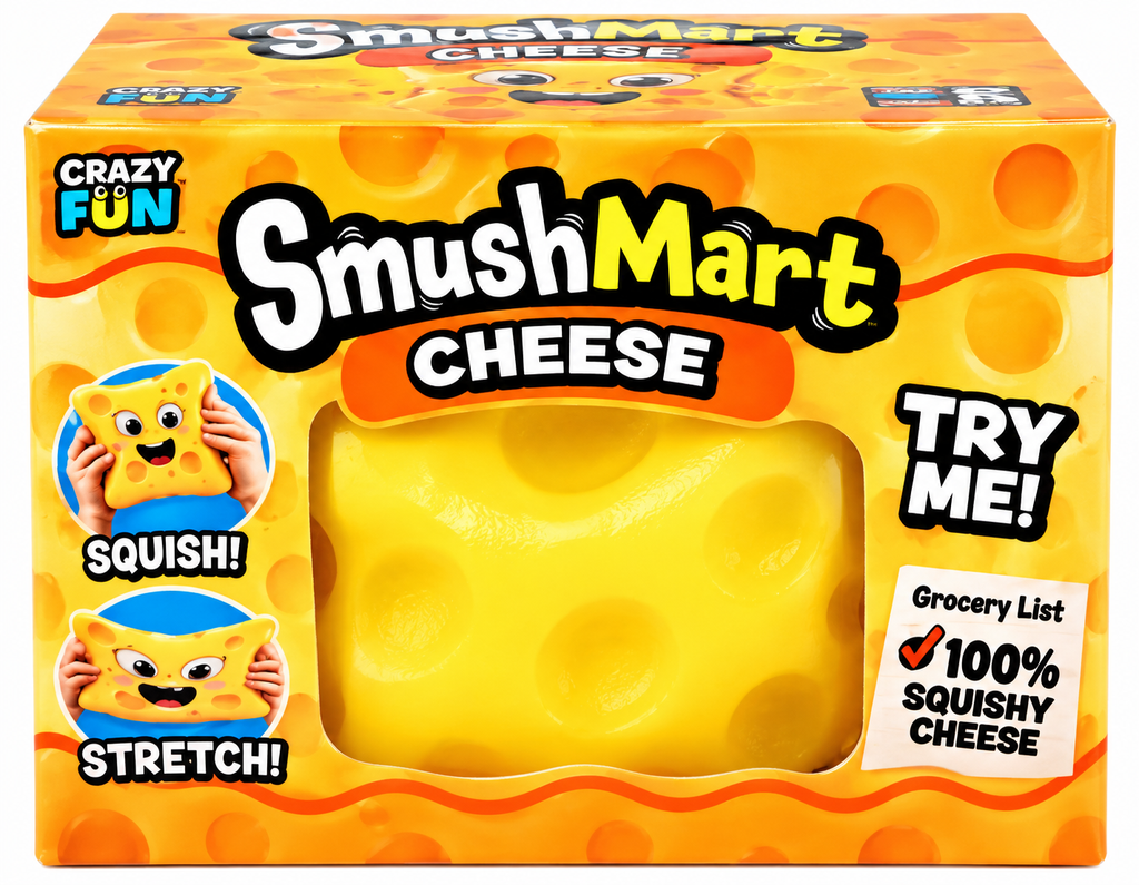 SmushMart Cheese Squishy – Jumbo Sensory Stress & Fidget Toy