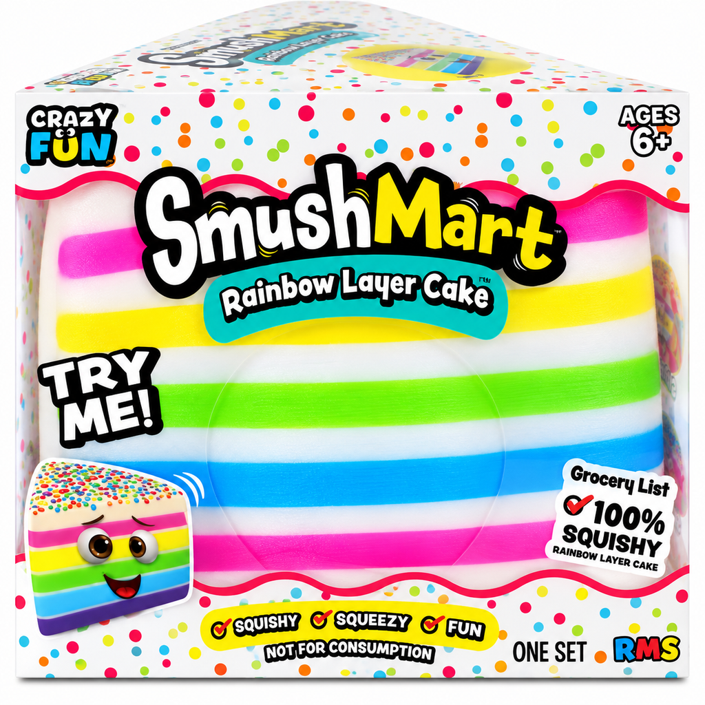 SmushMart Rainbow Layer Cake Scented Squishy – Jumbo Sensory Toy