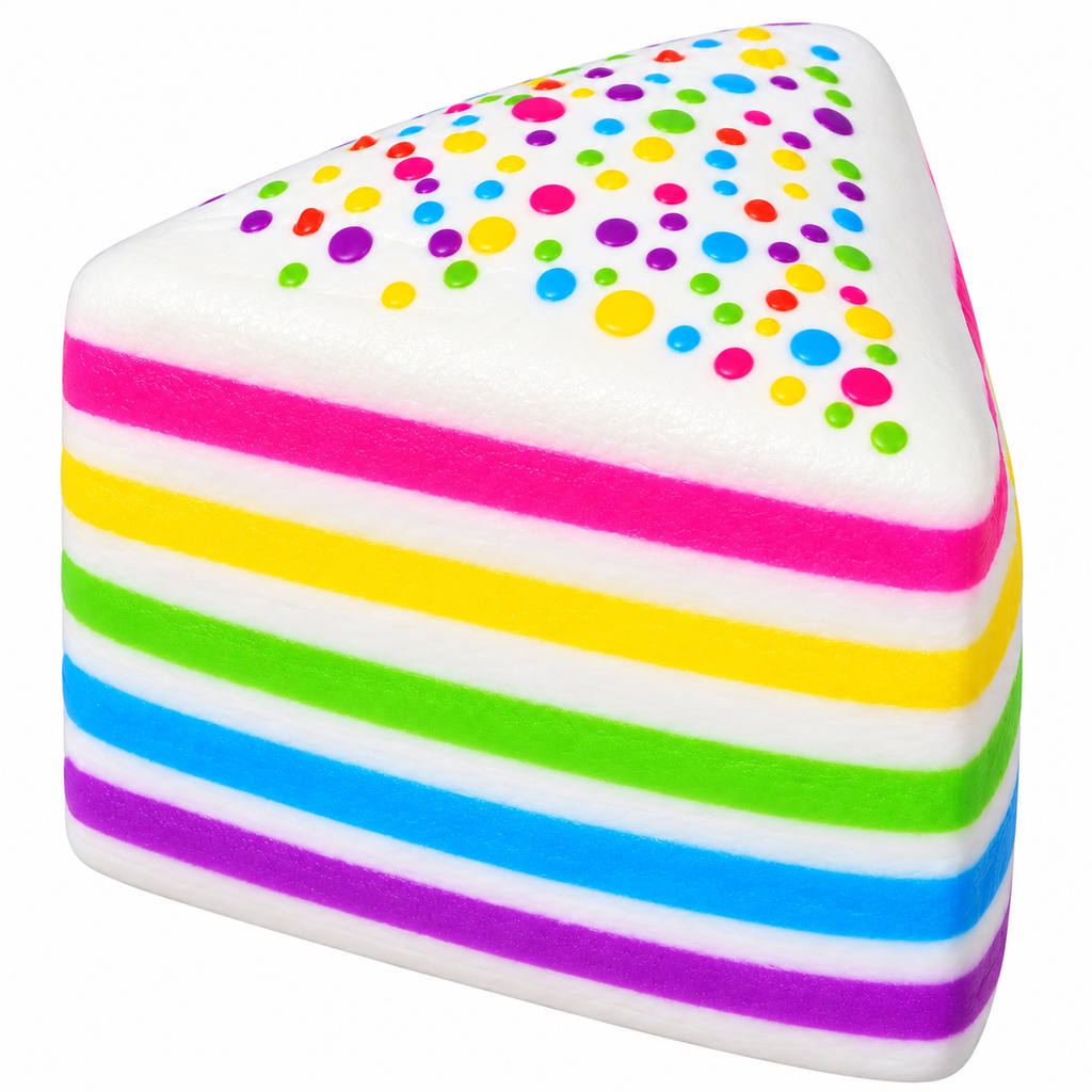 SmushMart Rainbow Layer Cake Scented Squishy – Jumbo Sensory Toy