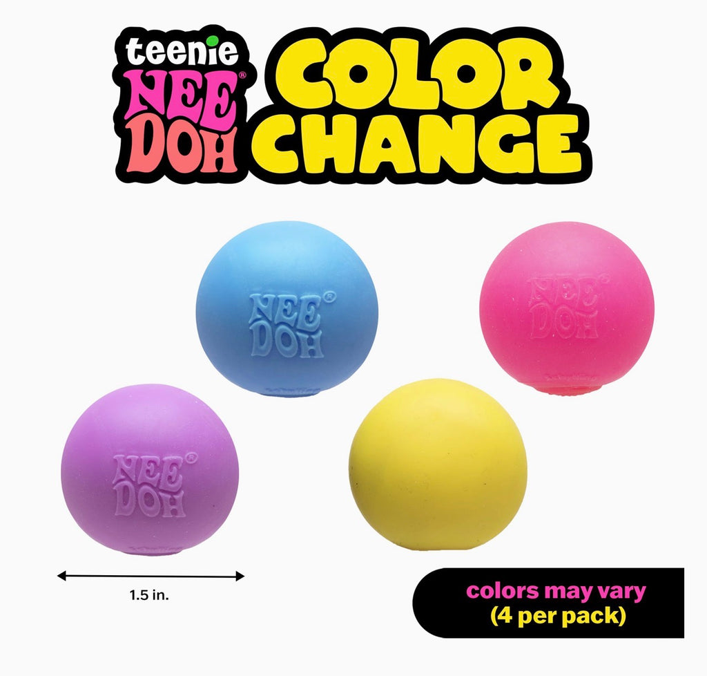 Schylling Teenie NeeDoh Color Change 4-Pack – Mini Sensory Fidget Toys