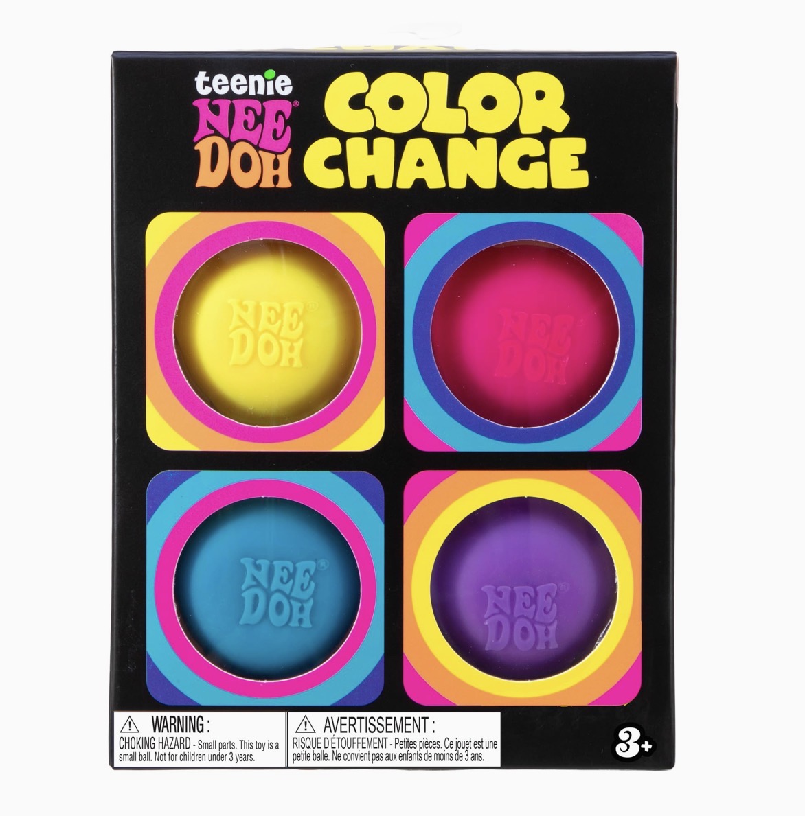 Schylling Teenie NeeDoh Color Change 4-Pack – Mini Sensory Fidget Toys