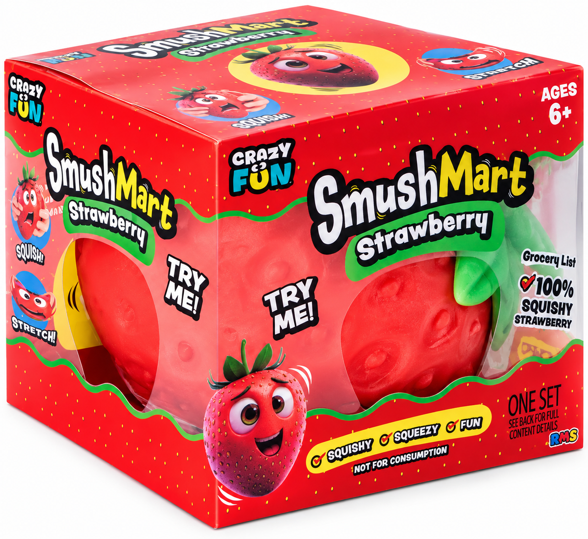 SmushMart Strawberry Scented Squishy – Jumbo Strawberry Sensory Stress Toy